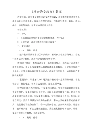 《社会治安教育》教案