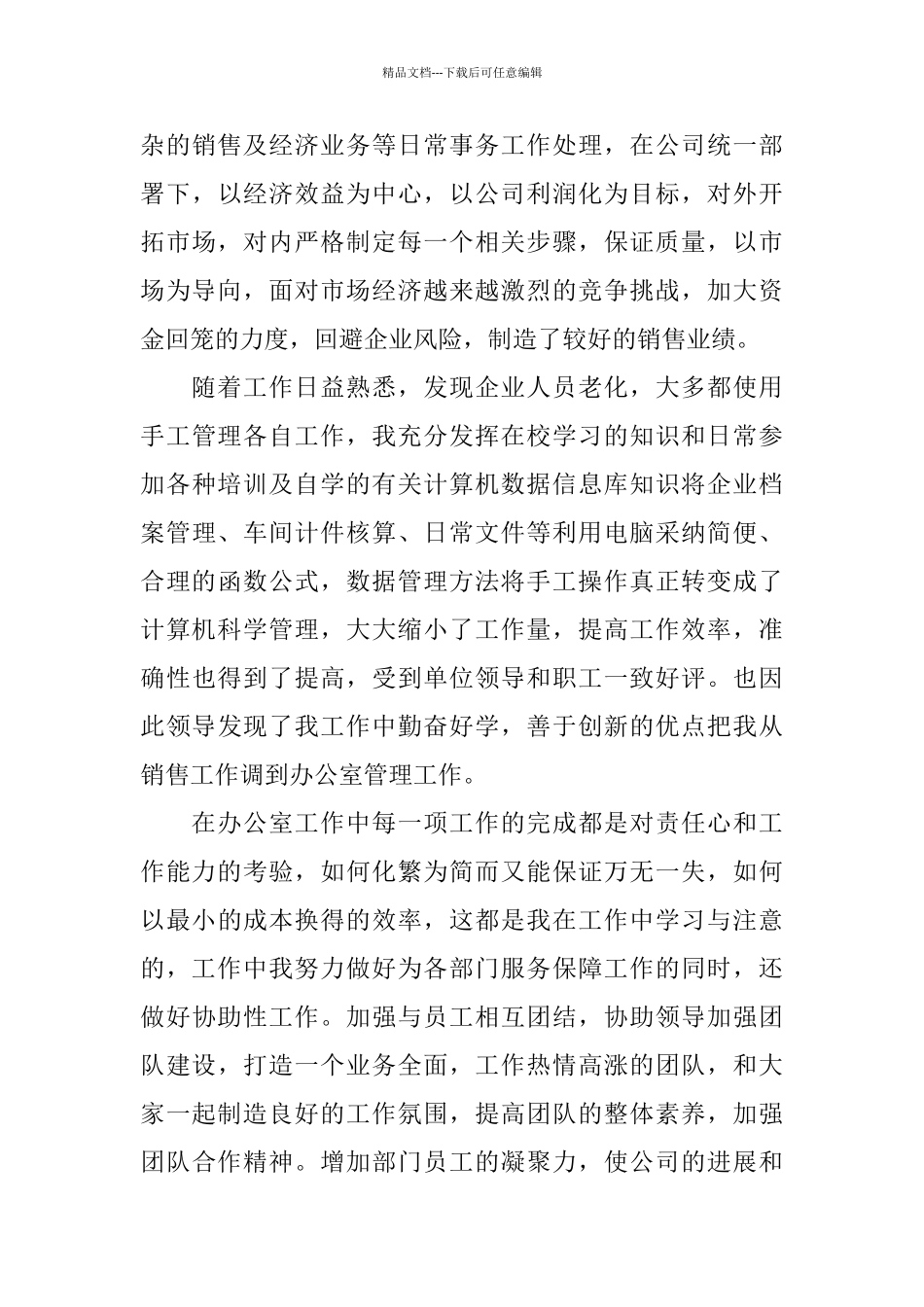 中级经济师年终个人工作总结范文2024_第3页