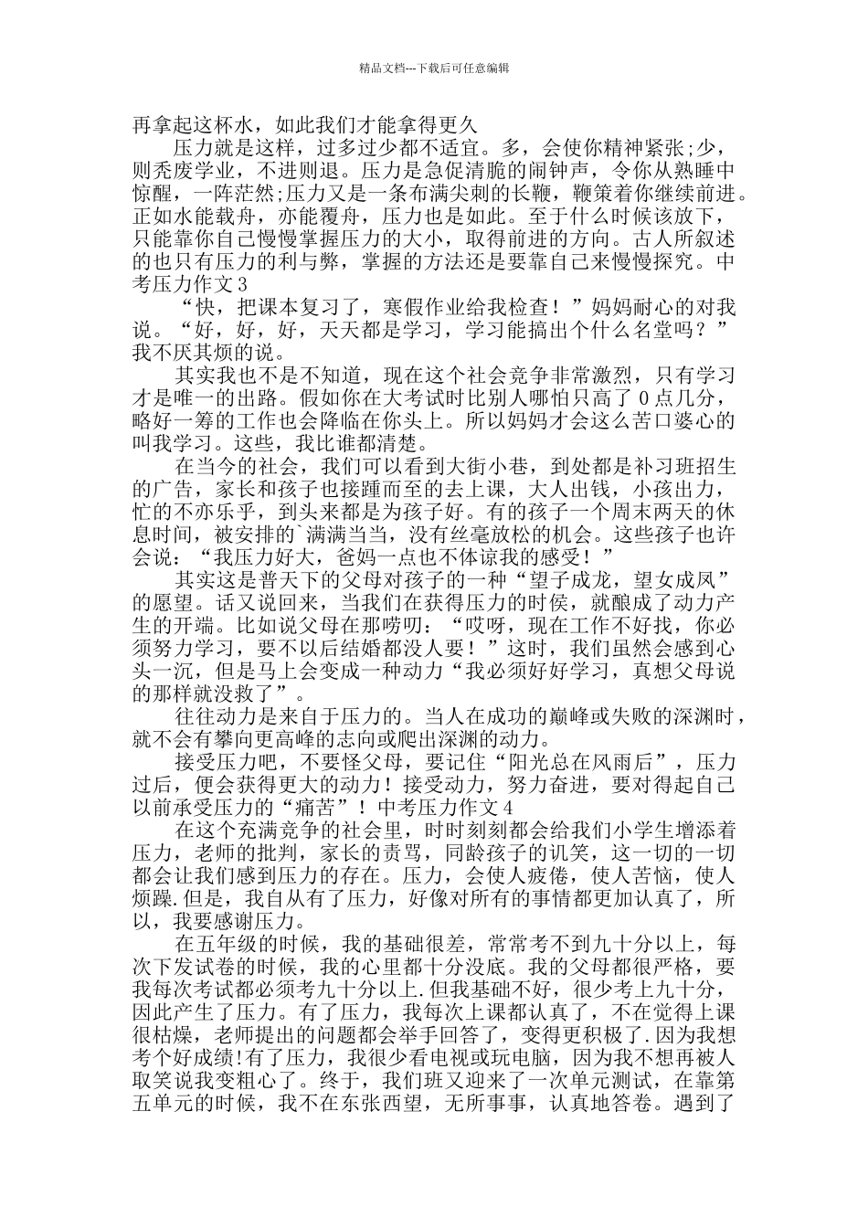 中考压力作文_第2页