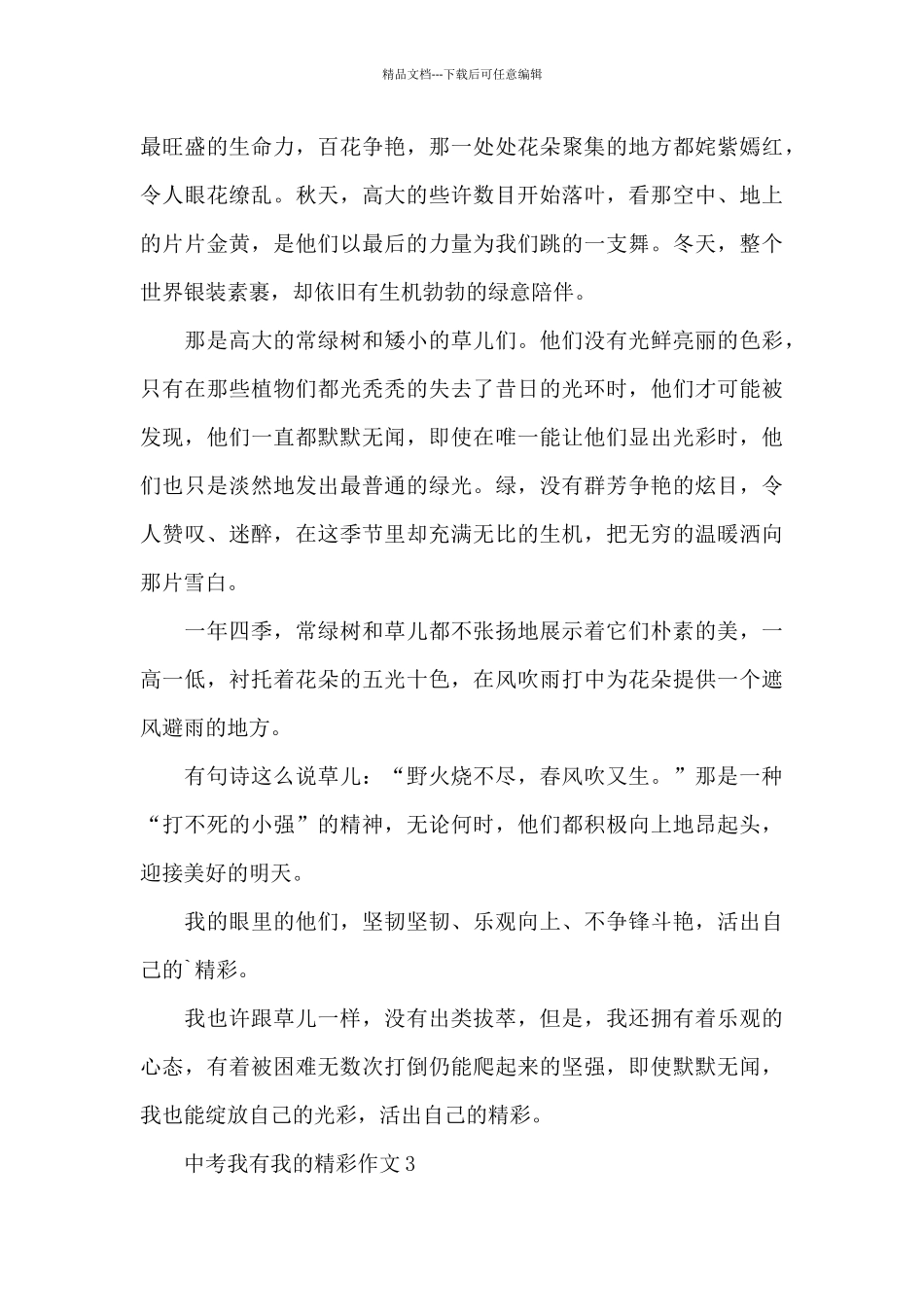 中考我有我的精彩作文5篇_第3页