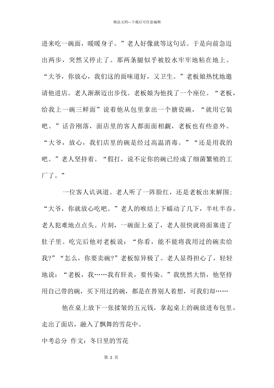 中考满分：飞舞的雪花_第2页