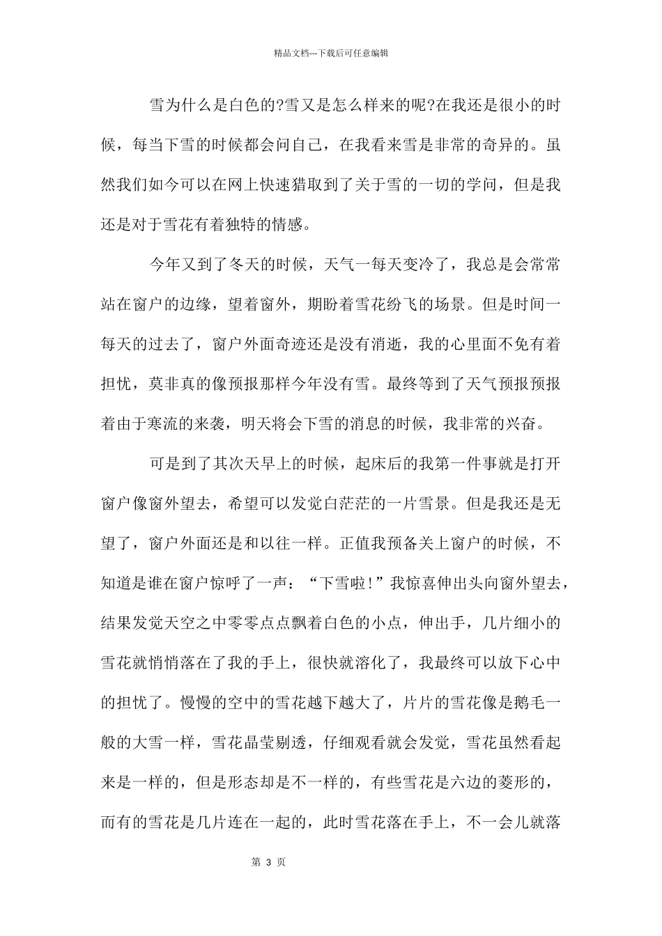 中考满分：飞舞的雪花_第3页