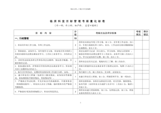 临床科室目标管理考核量化标准范本