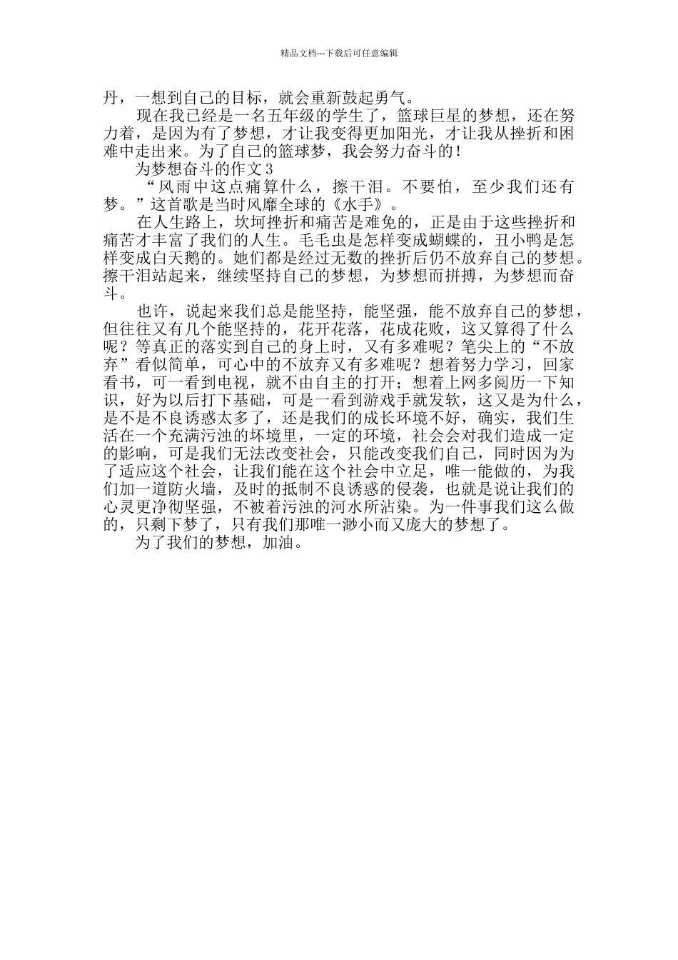 为梦想奋斗的作文_第2页