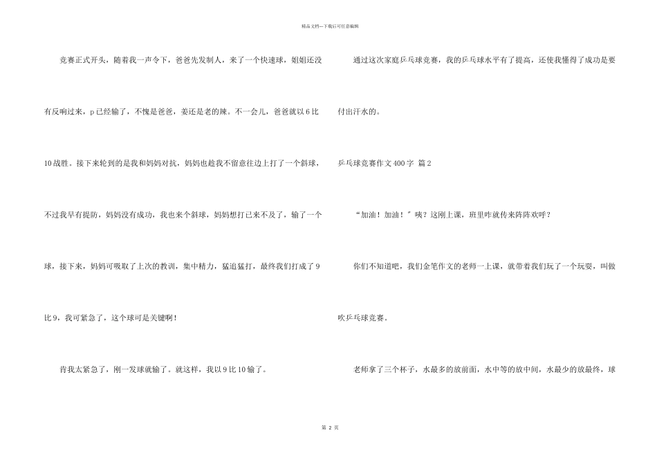 乒乓球比赛400字合集6篇_第2页