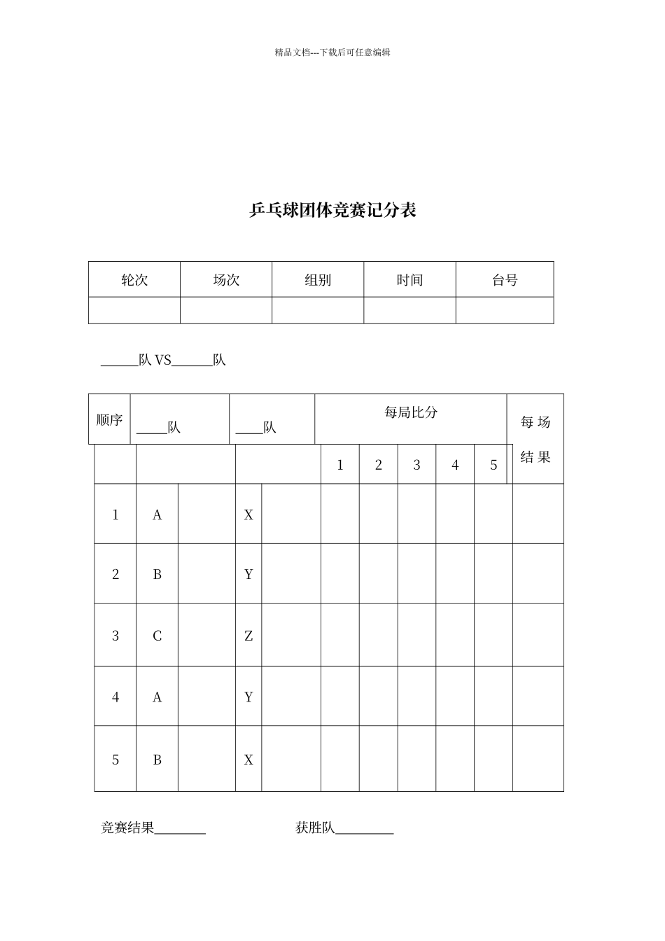 乒乓球团体比赛表格_第2页