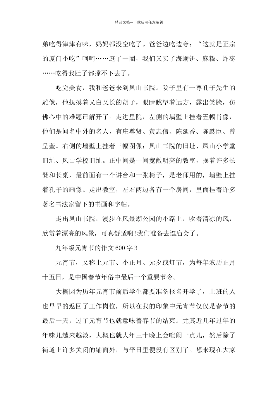 九年级元宵节的作文600字5篇_第3页