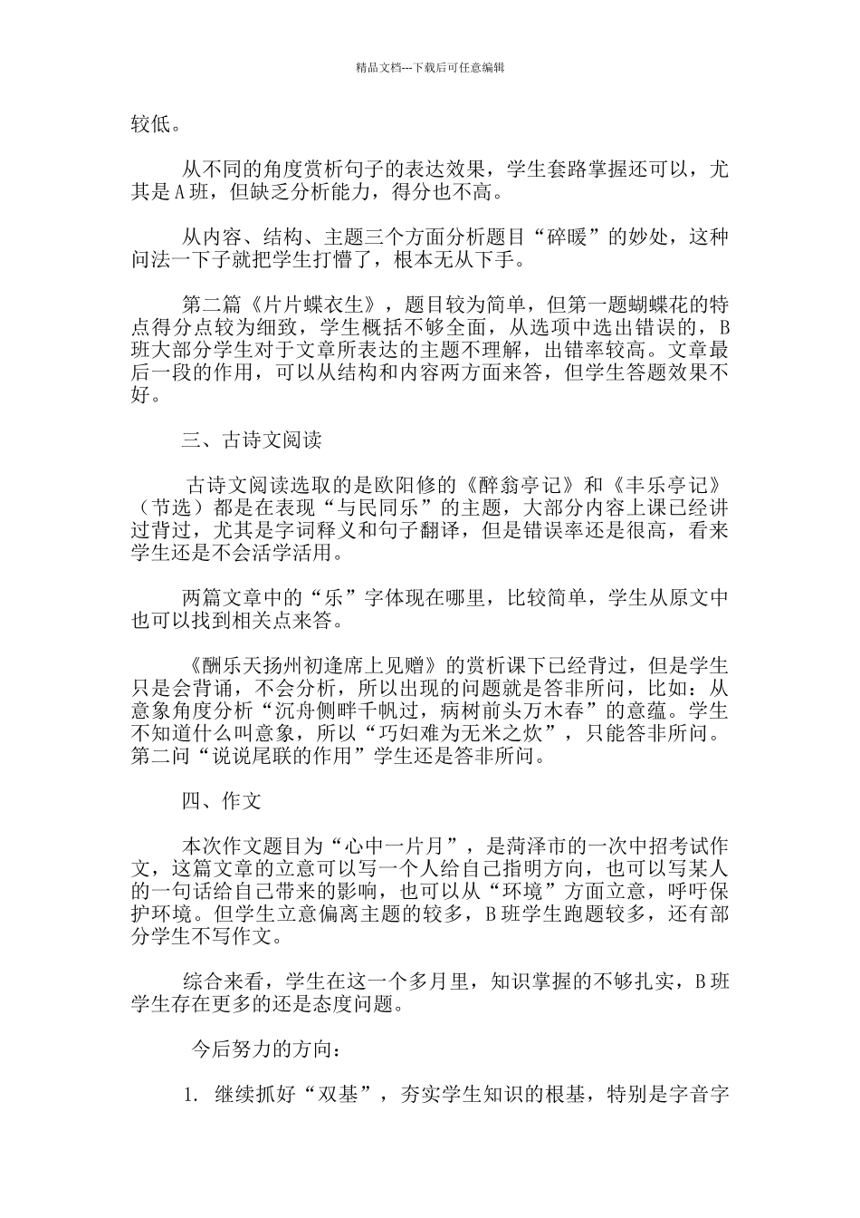 九年级语文月考分析_第2页