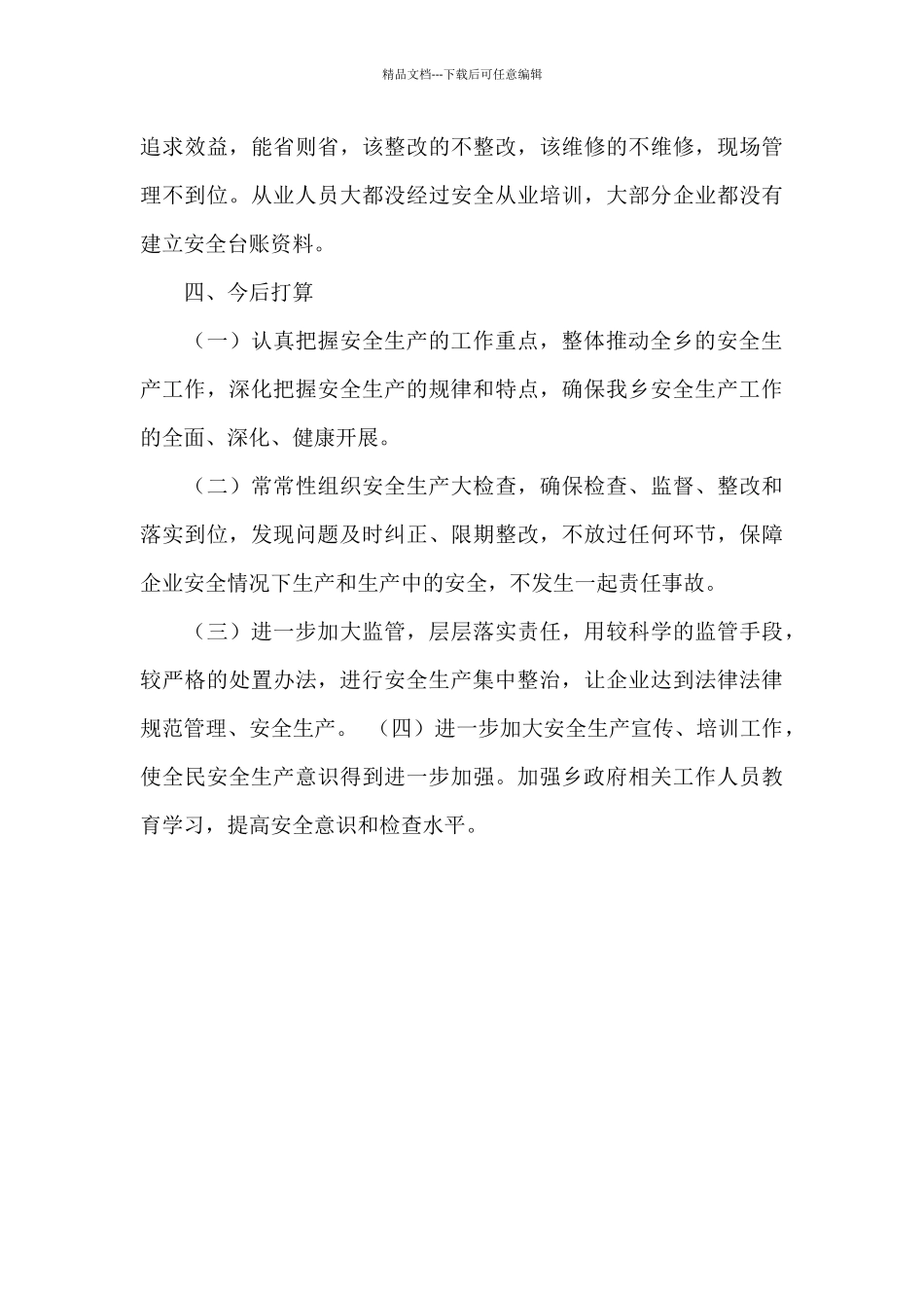 乡政府开展安全生产工作情况报告_第3页