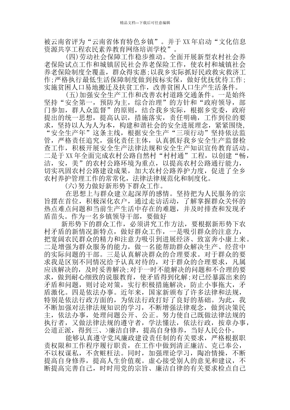 乡村干部述职述廉材料报告_第3页