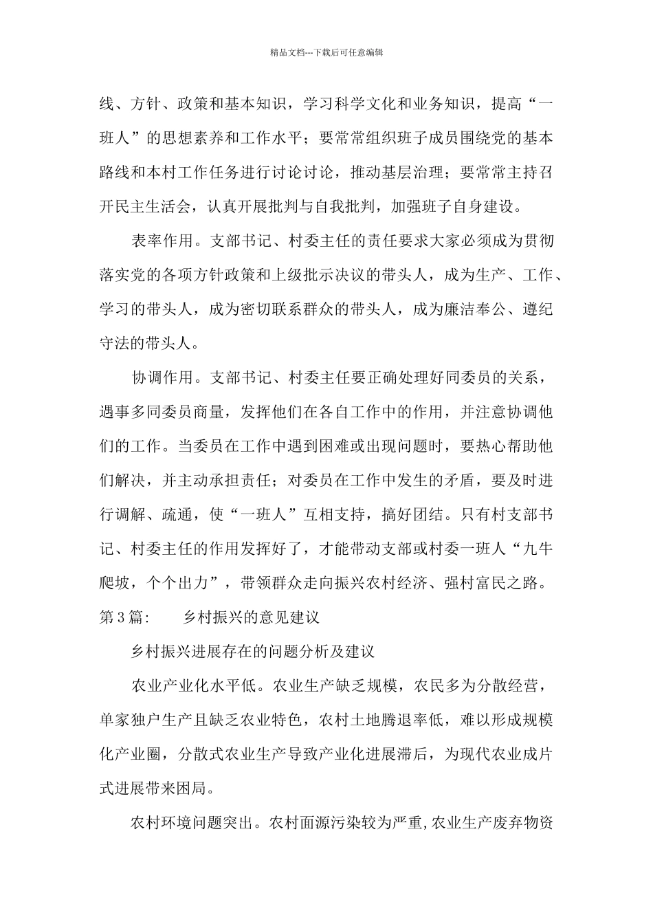 乡村振兴的意见建议7篇_第3页