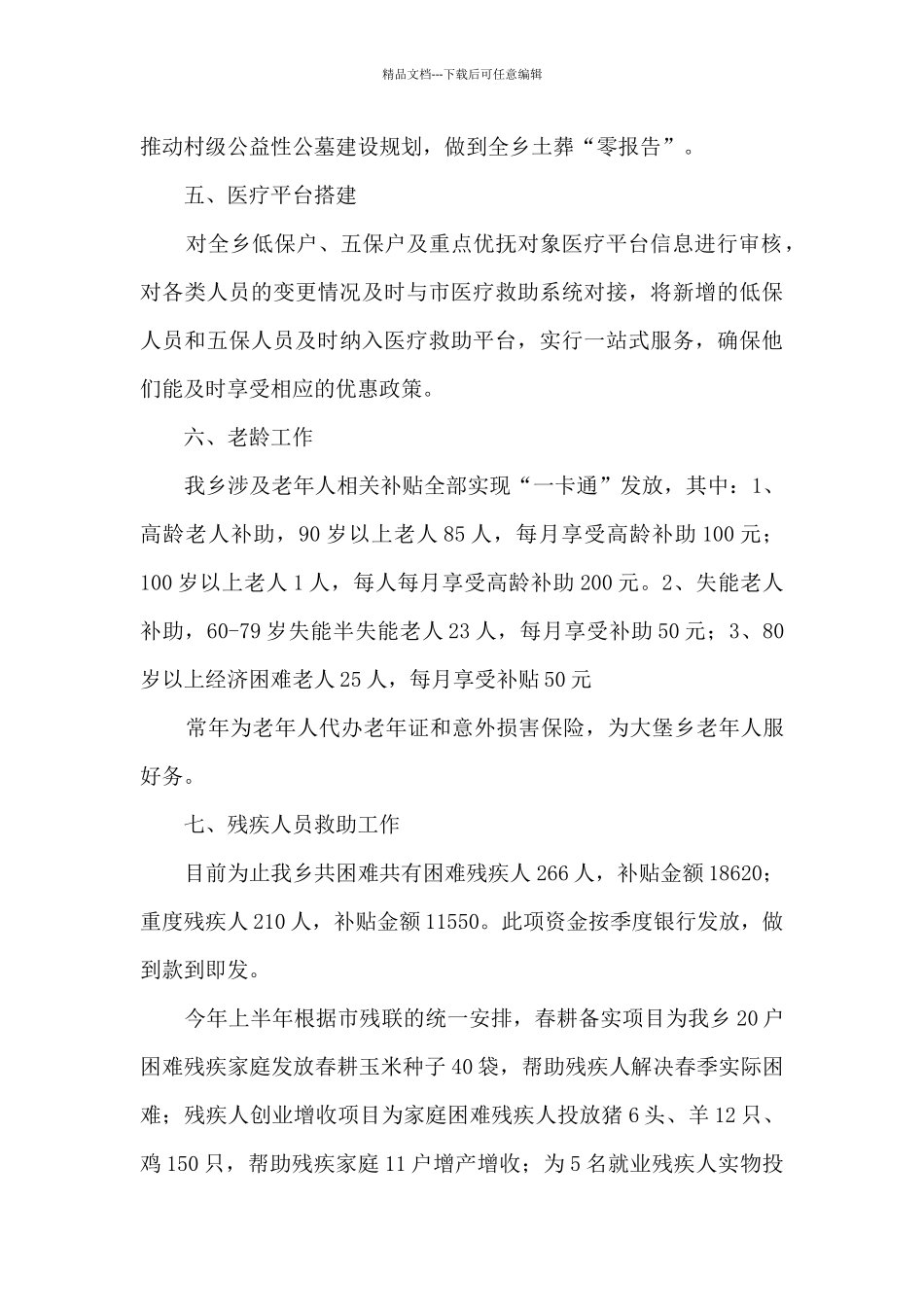 乡民政办工作总结和2024年工作计划_第3页