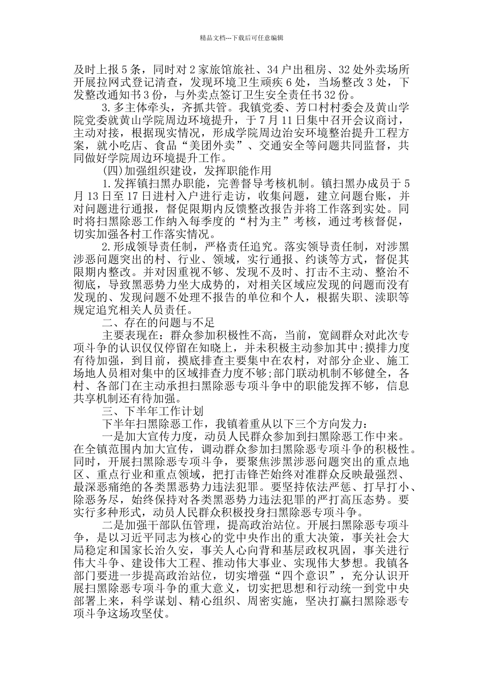 乡镇2024年扫黑除恶工作计划_第2页