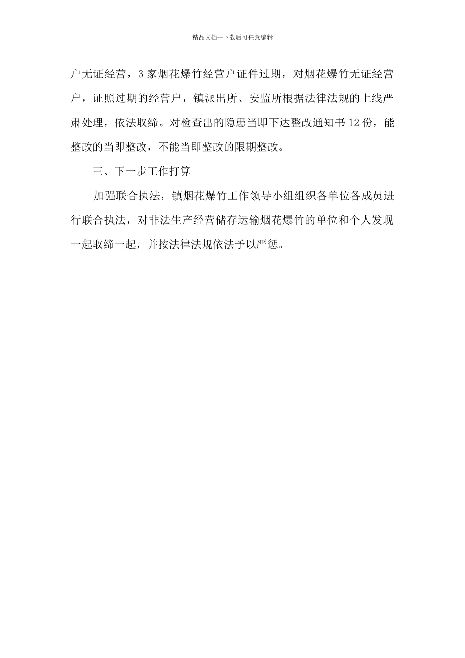 乡镇2024年烟花爆竹打非工作总结_第2页