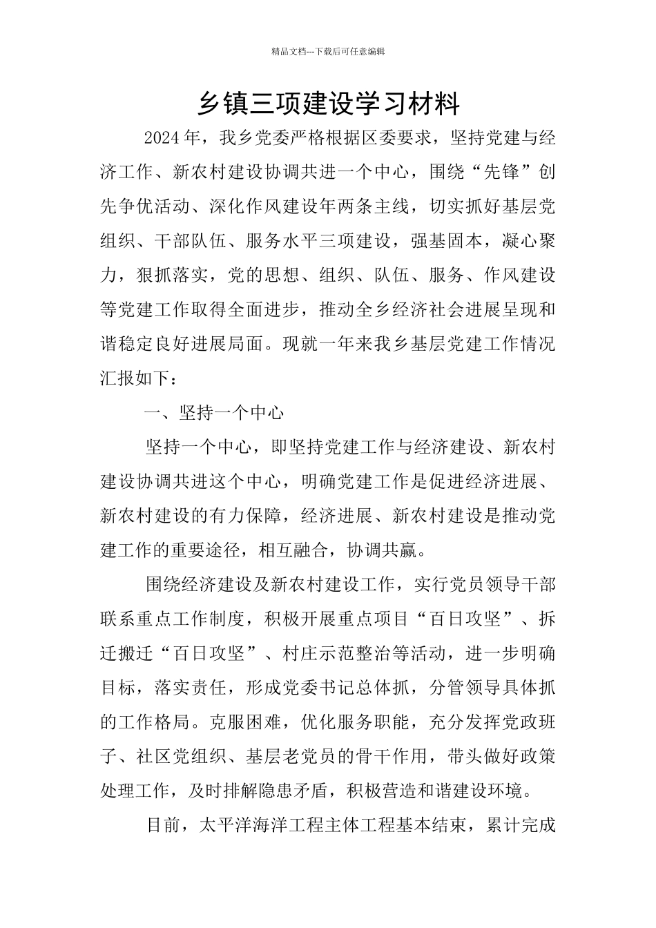 乡镇三项建设学习材料_第1页