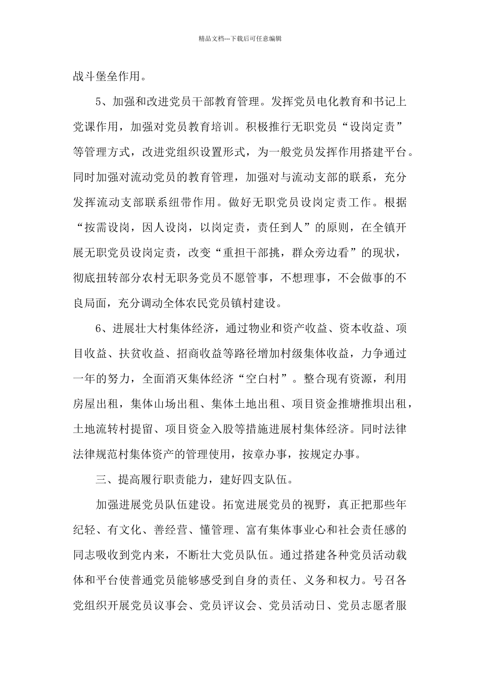 乡镇党委2024年工作计划_第3页