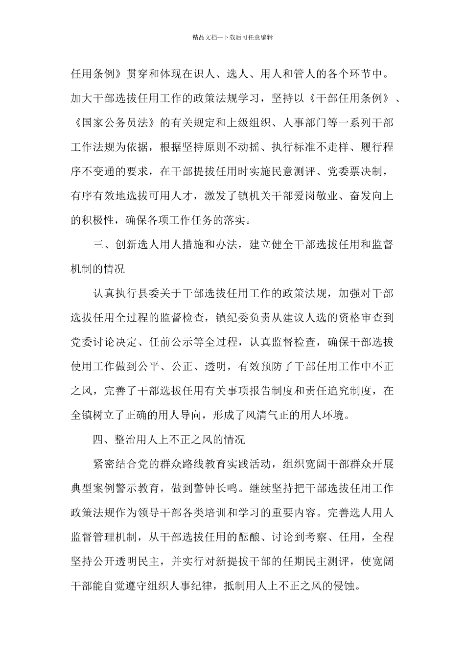 乡镇党委干部选拔任用”一报告两评议”工作报告_第2页