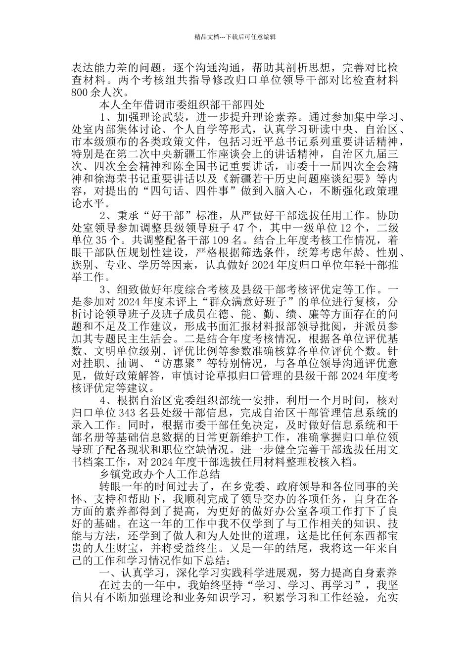 乡镇党政办个人工作总结_第3页