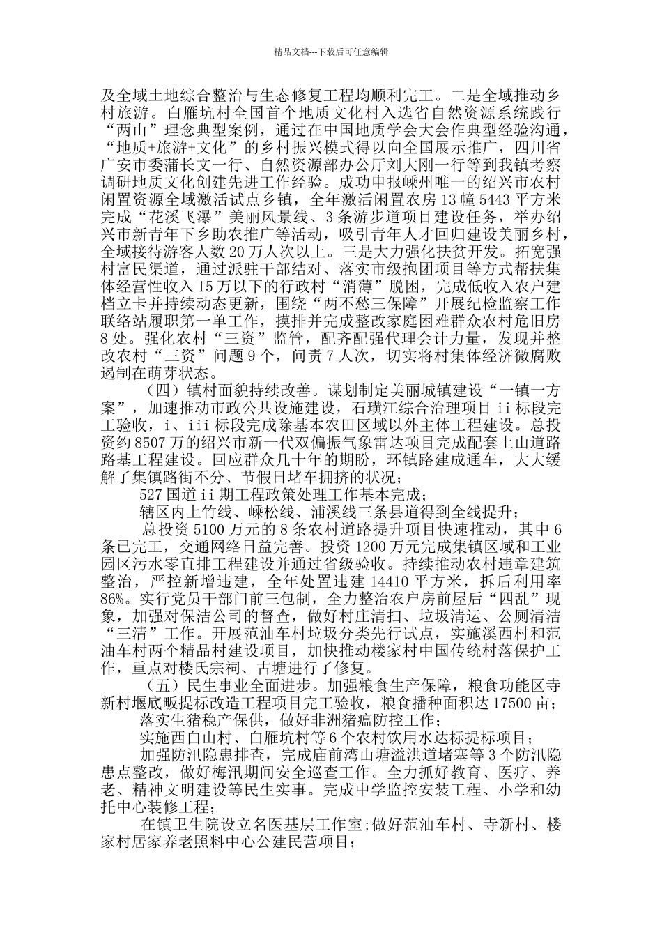 乡镇全面工作总结与2024年工作思路_第2页