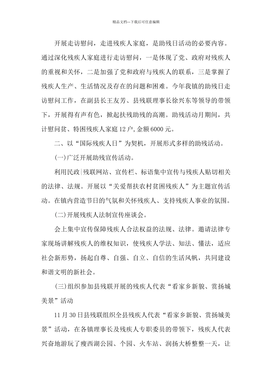 乡镇助残日活动总结_第3页