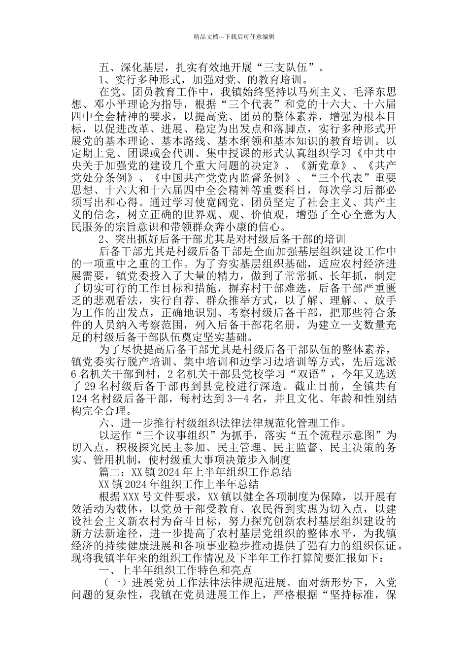 乡镇半年组织工作总结_第3页