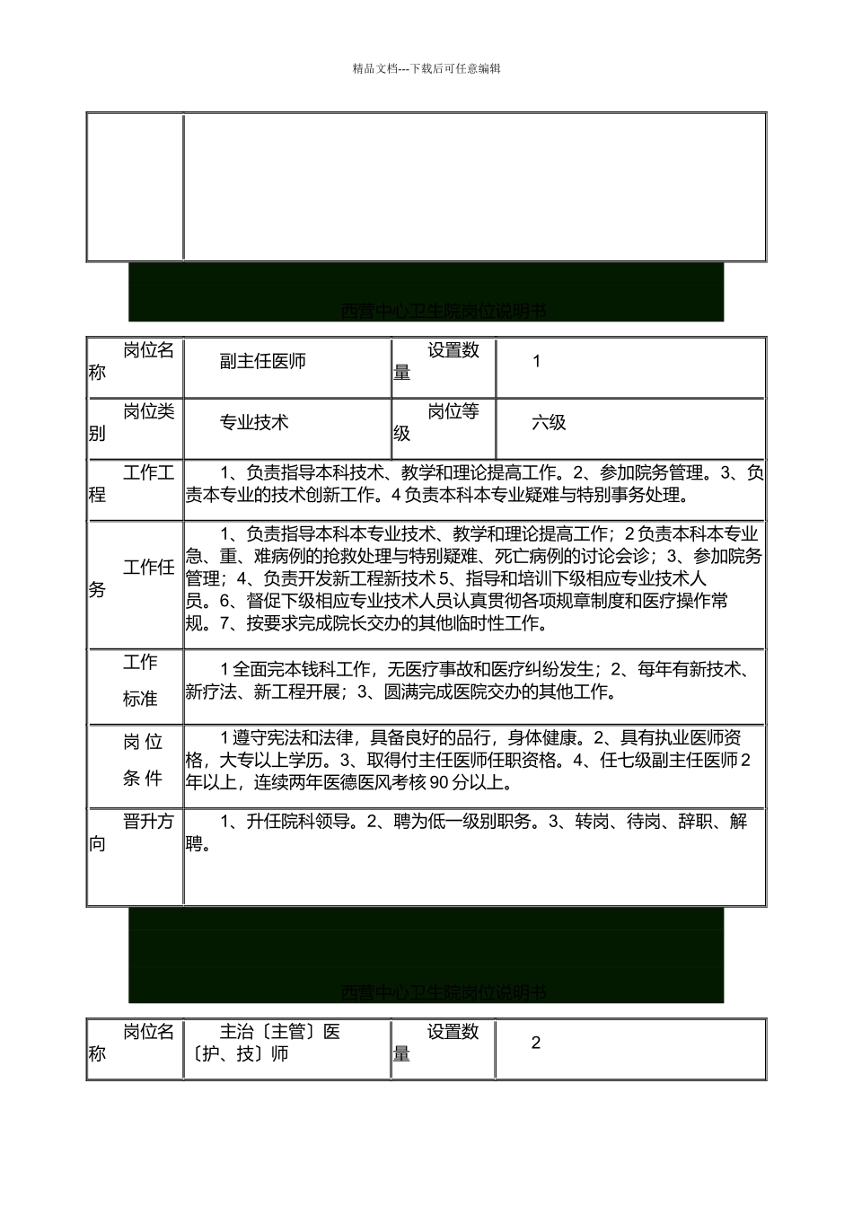 乡镇卫生院岗位职责说明书_第2页