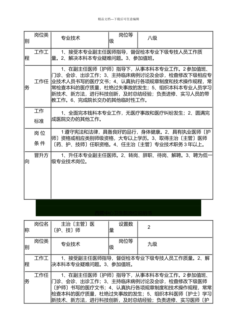 乡镇卫生院岗位职责说明书_第3页