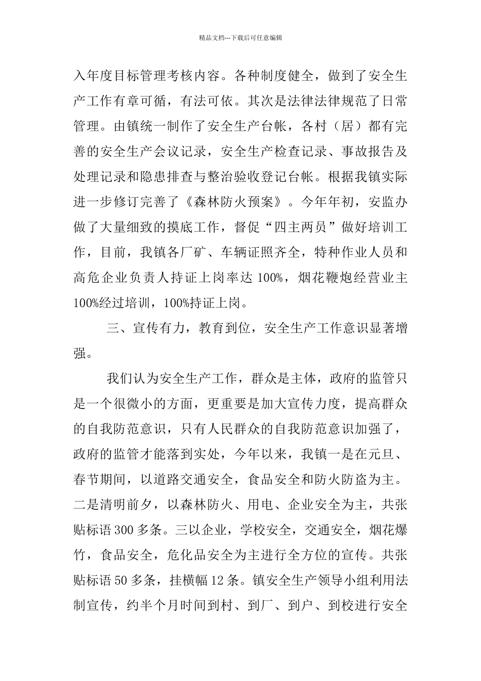 乡镇安全生产开展情况汇报材料_第3页