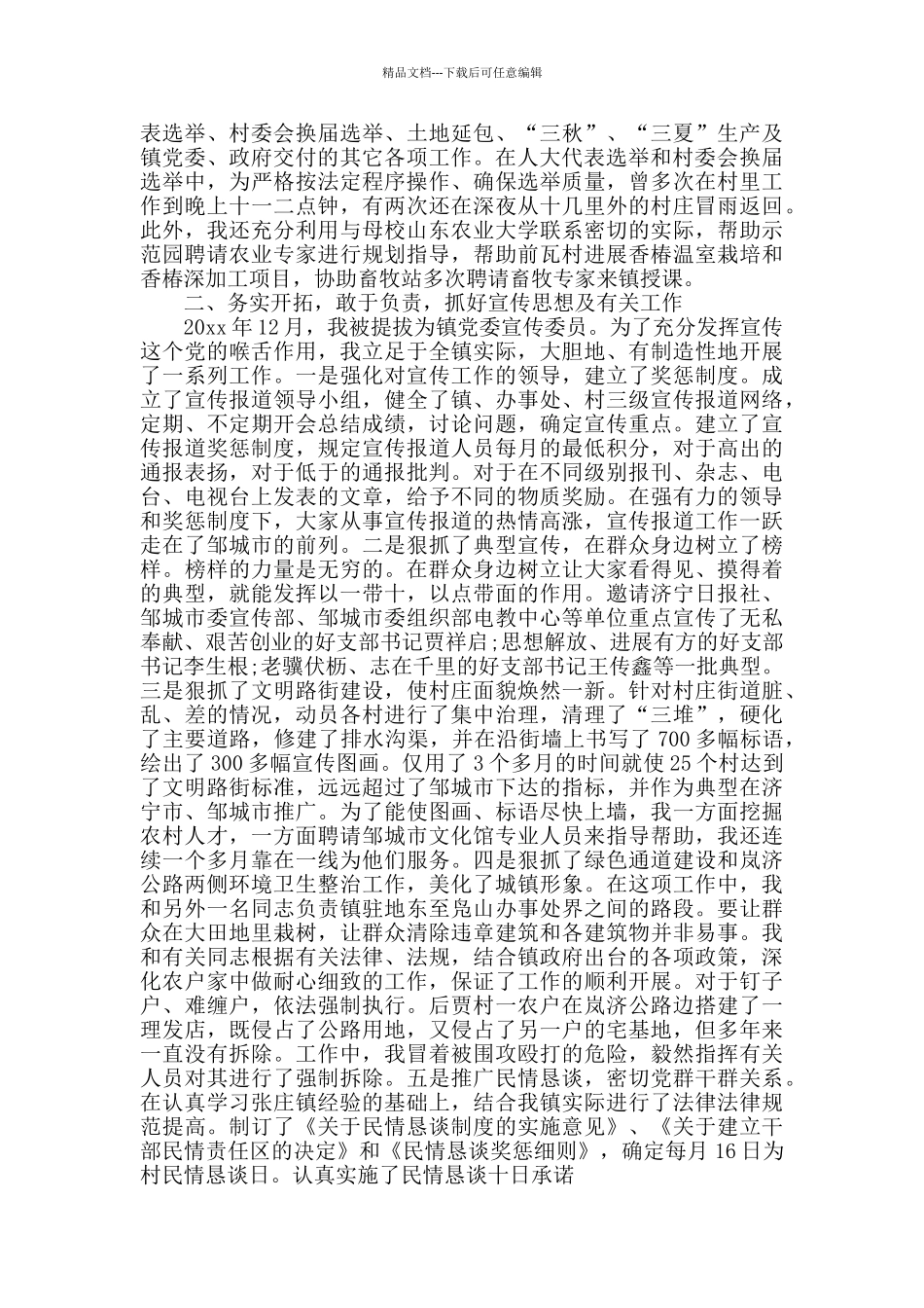 乡镇干部个人工作总结模板_第2页