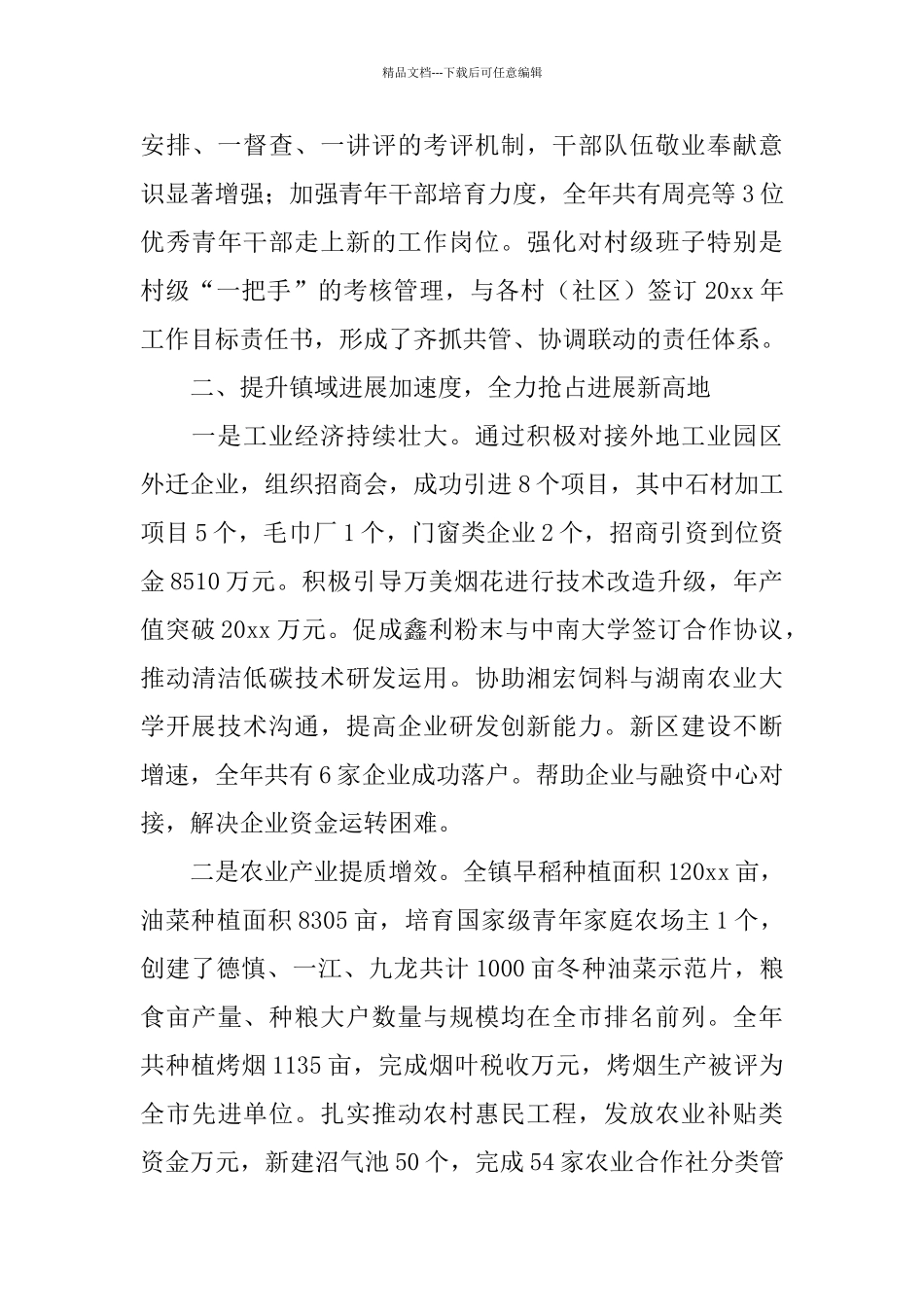 乡镇年度重点发展建设工作总结范文_第3页