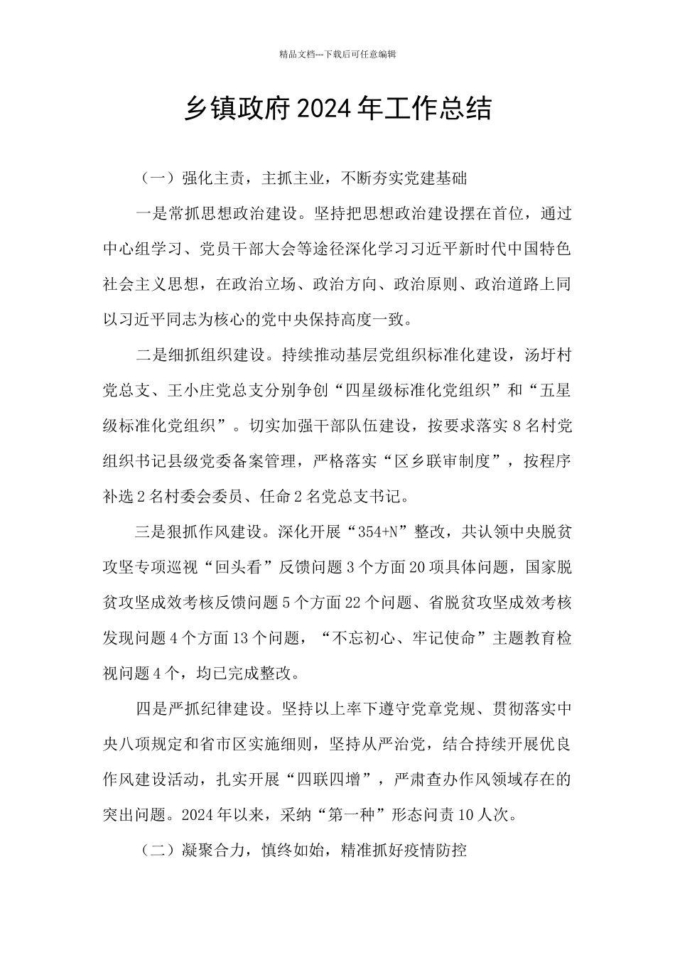 乡镇政府2024年工作总结_第1页