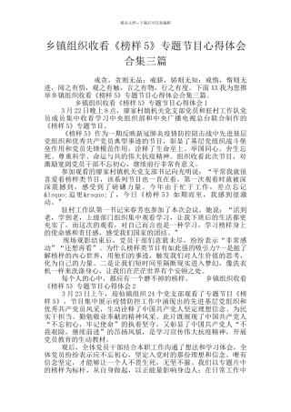 乡镇组织收看《榜样5》专题节目心得体会合集三篇