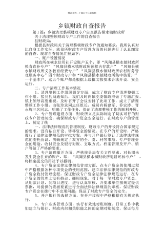 乡镇财政自查报告