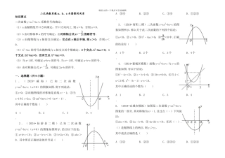二次函数系数a、b、c和图像的关系