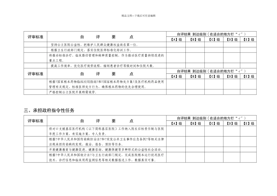 二级乙等综合医院评审自评报告表_第2页