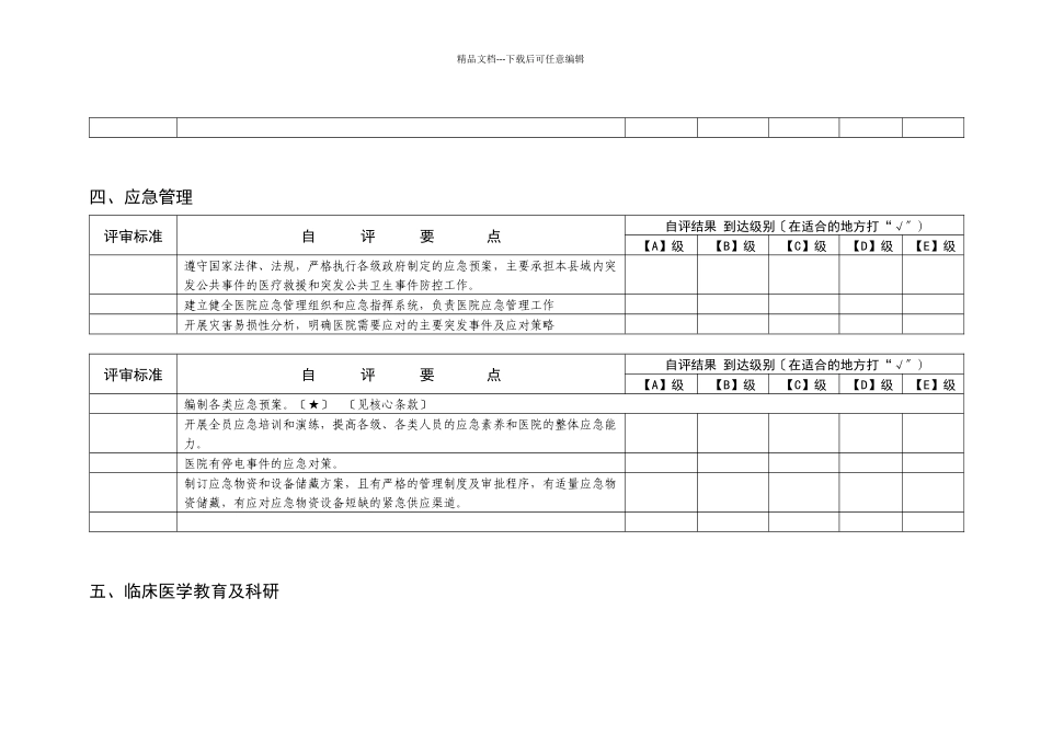 二级乙等综合医院评审自评报告表_第3页