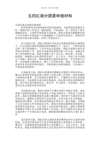 五四红旗分团委申报材料