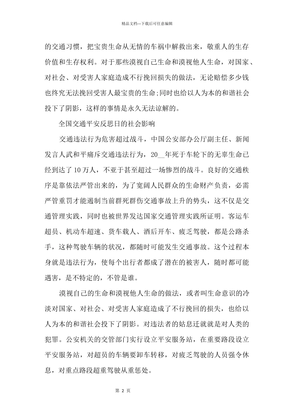 交通安全反思日简介_第2页