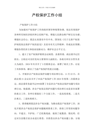 产权保护工作小结