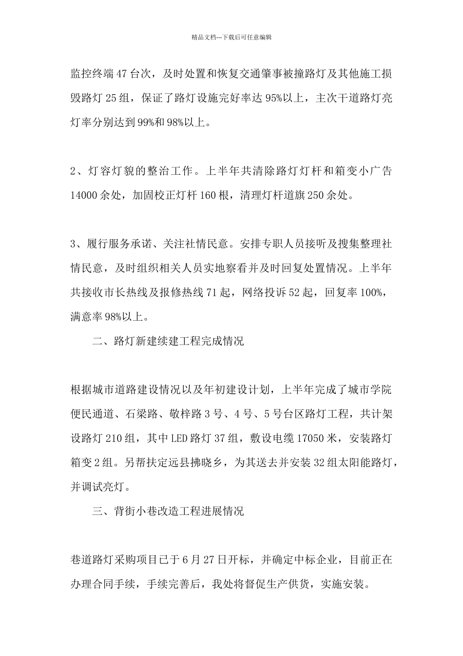 亮化处2024年上半年工作总结_第2页