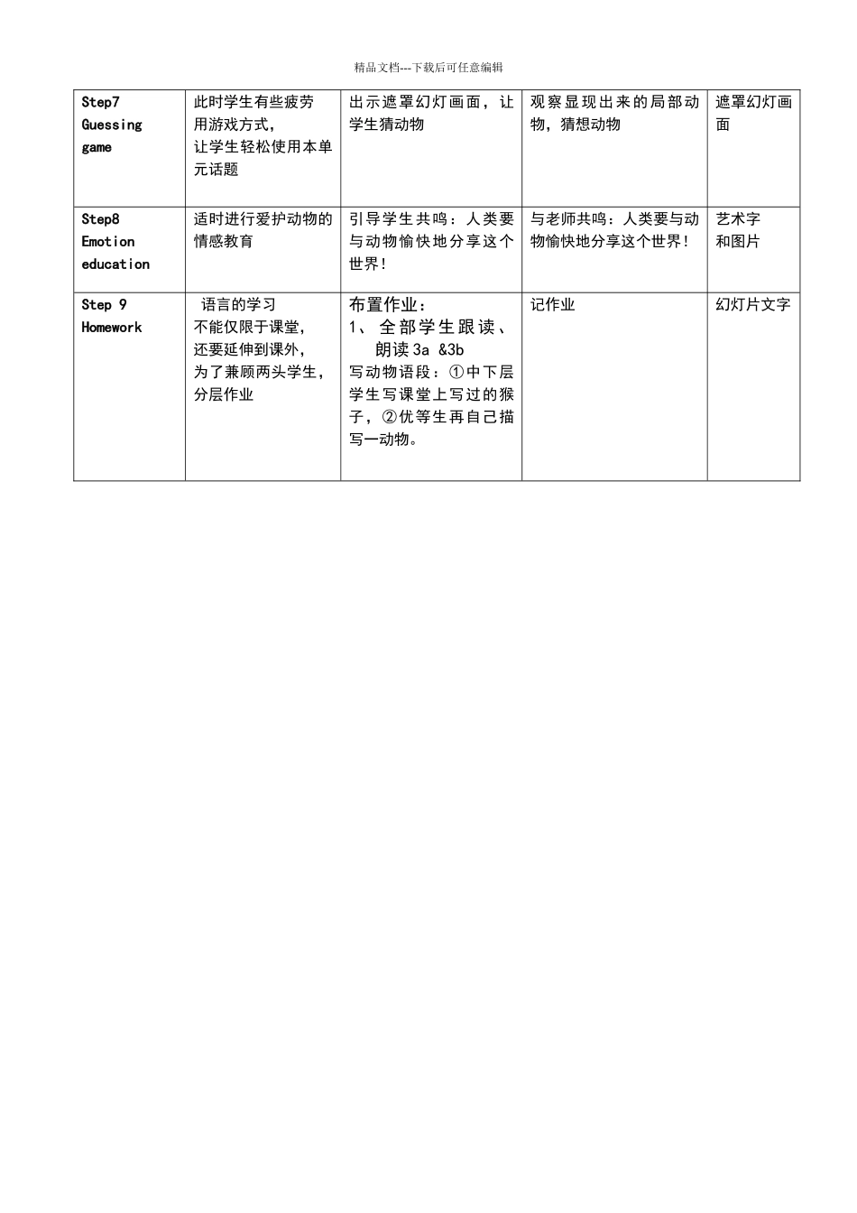 人教版《新目标英语》七年级教学设计_第3页