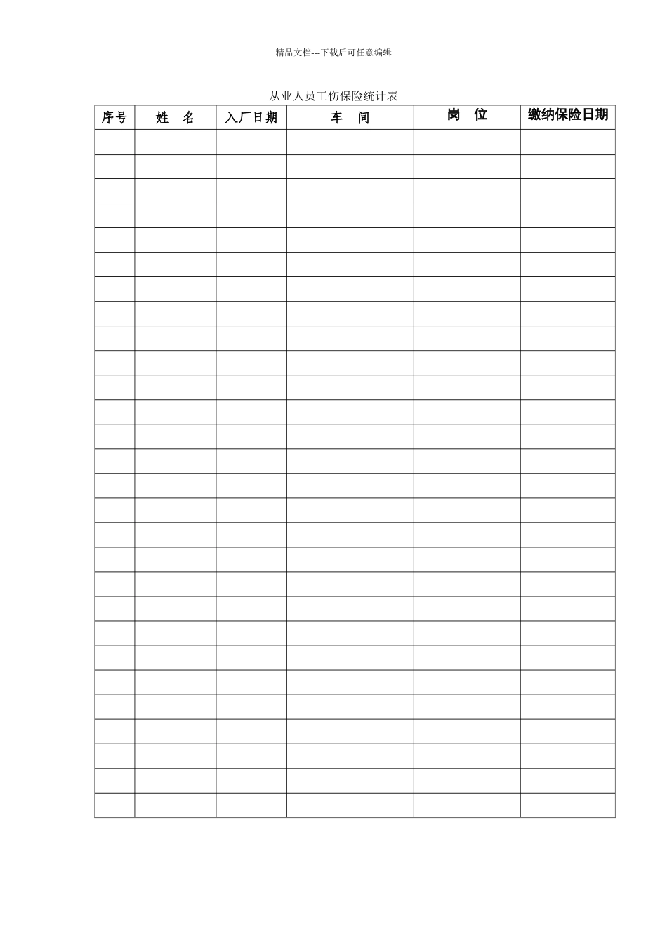 从业人员工伤保险统计表_第1页