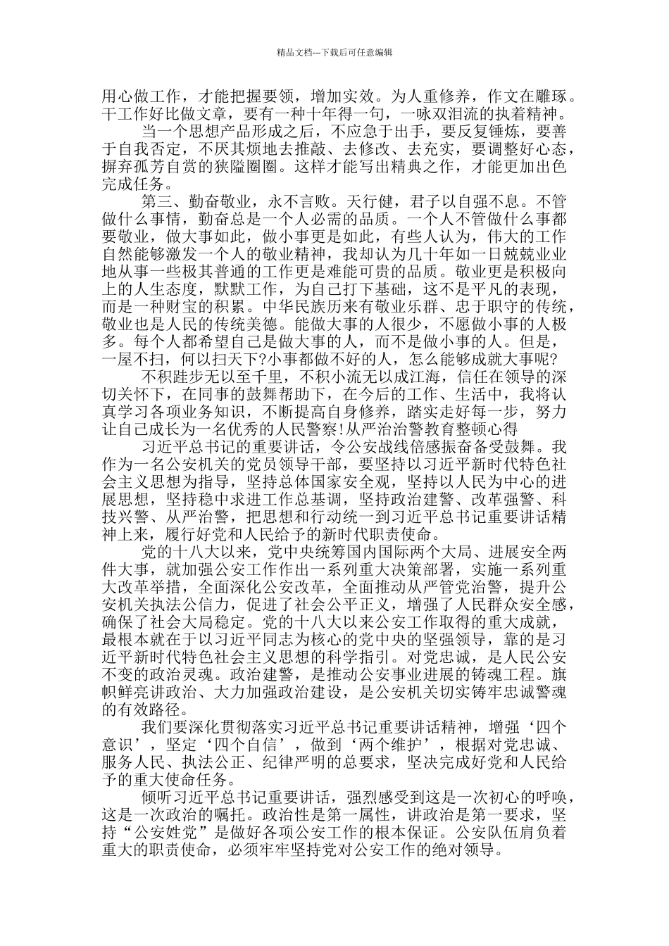 从严治治警教育整顿心得_第3页