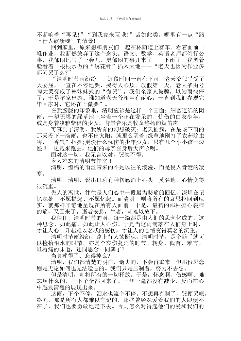 令人难忘的清明节作文_第2页