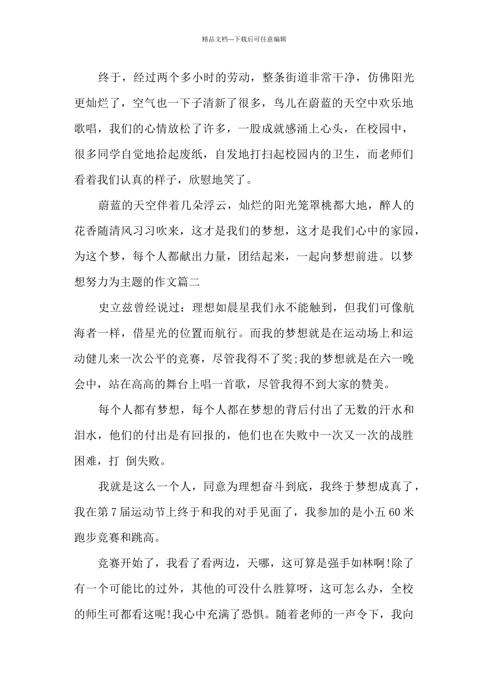 以梦想努力为主题的作文600字精选五篇_第2页