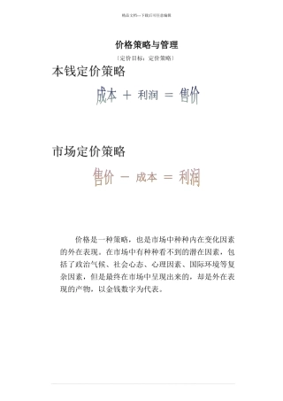 价格策略与管理93132568