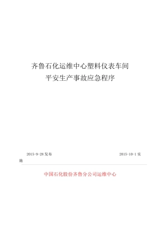 仪表车间应急程序