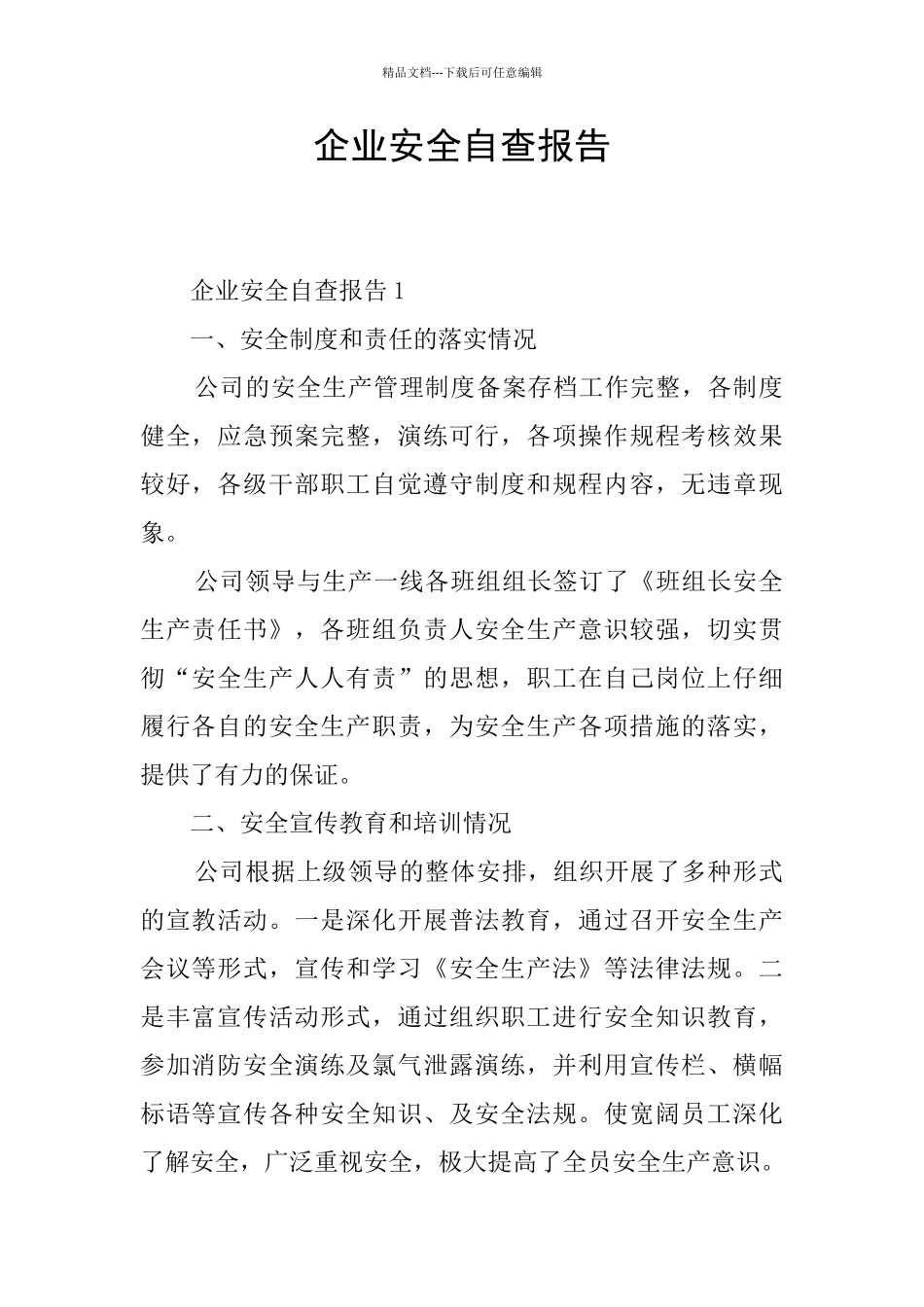 企业安全自查报告_第1页