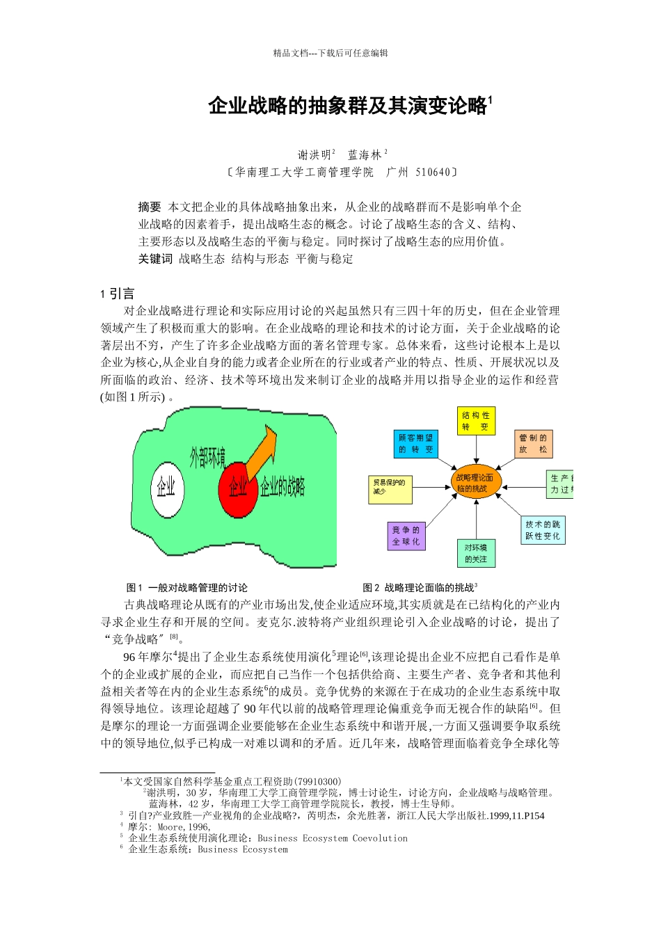 企业战略的抽象群及其演变论略_第1页