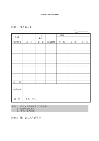 企业管理表格生产管理E纵表格